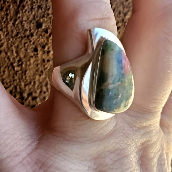 New Men's Ruby Fuchsite 925 Silver Ring. - Picture 8 of 15